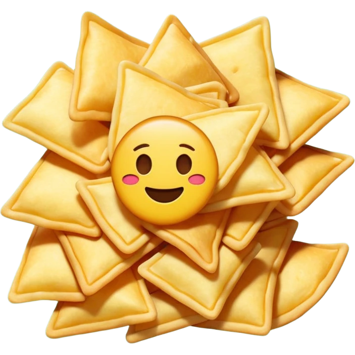 A lot of emojis all different in colors and style but all of them related to chips and chips packs and all of them on a green background emoji