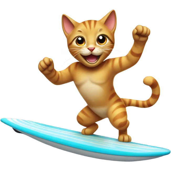 Cat play surf emoji