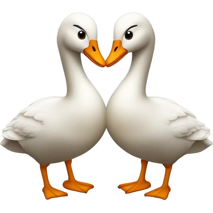 Two geese kissing emoji