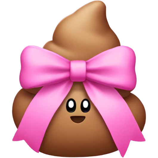 Pink poop with pink bow emoji