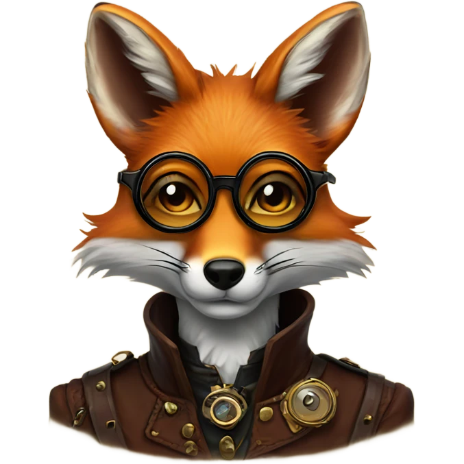 fox with glasses steampunk emoji