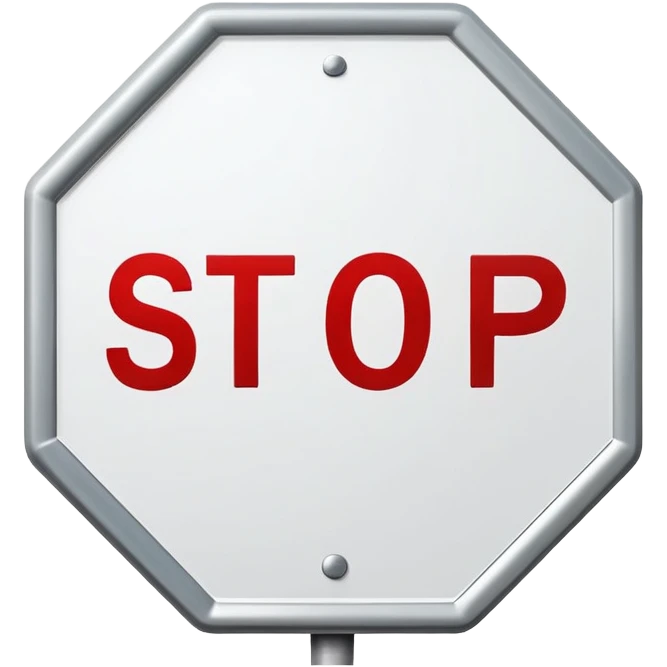 white stop sign emoji