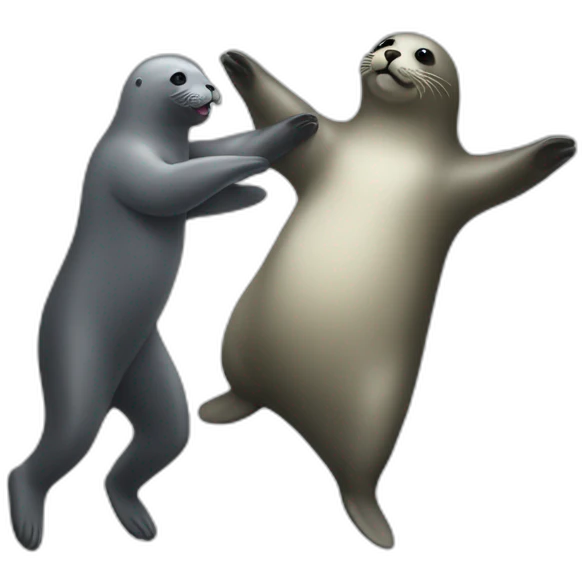 Seal dancing with a person emoji
