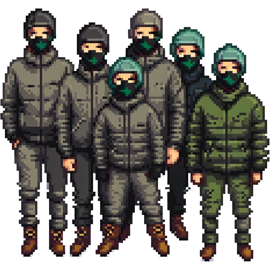 group of men with black ski masks emoji