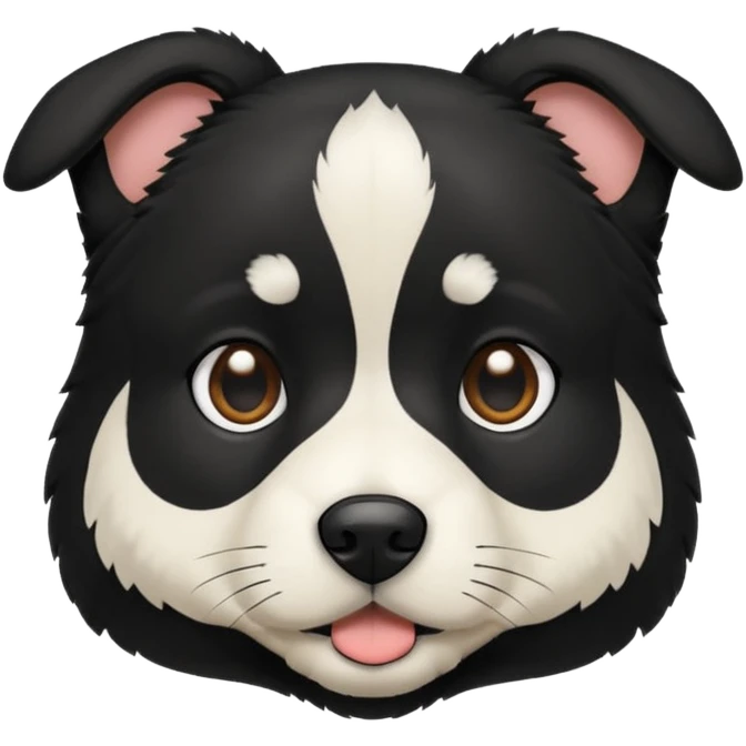 Mixed breed dog black with white belly  emoji