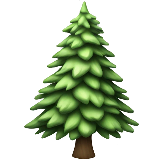  actual white fir christmas tree isolated.  emoji