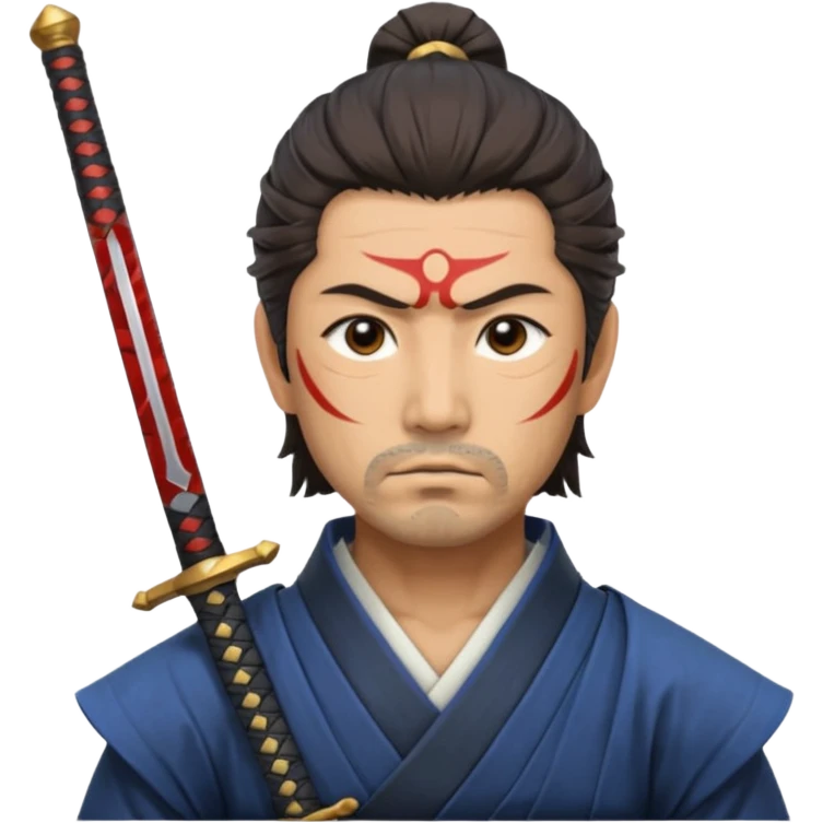 japanese sword master warrior face emoji