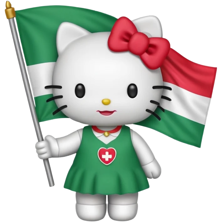 Hello kitty holding somaliland flag emoji