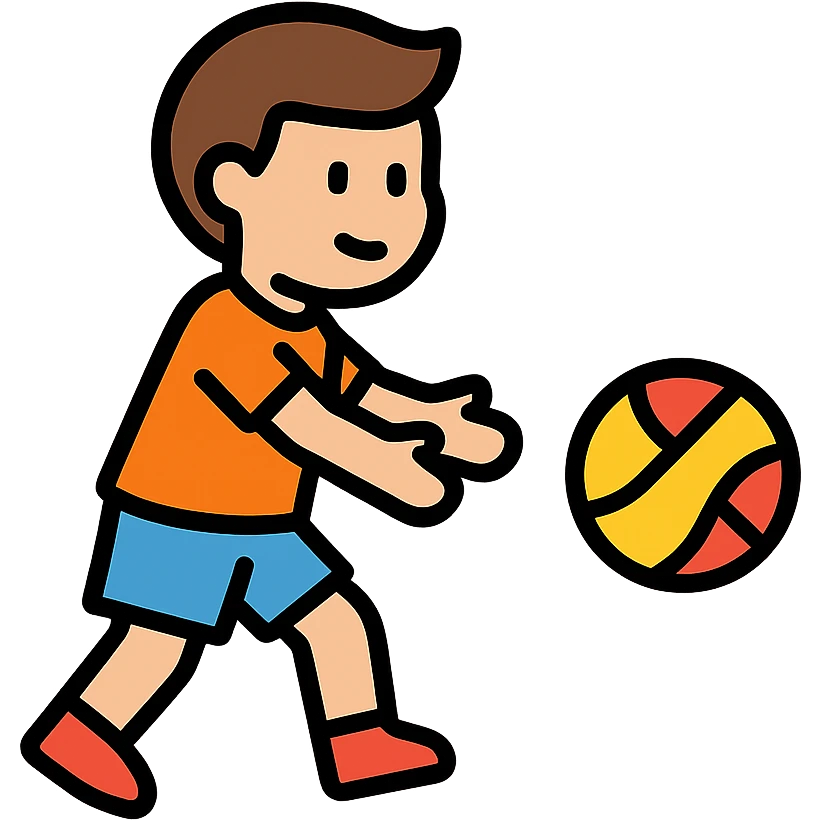 a boy passing a ball emoji