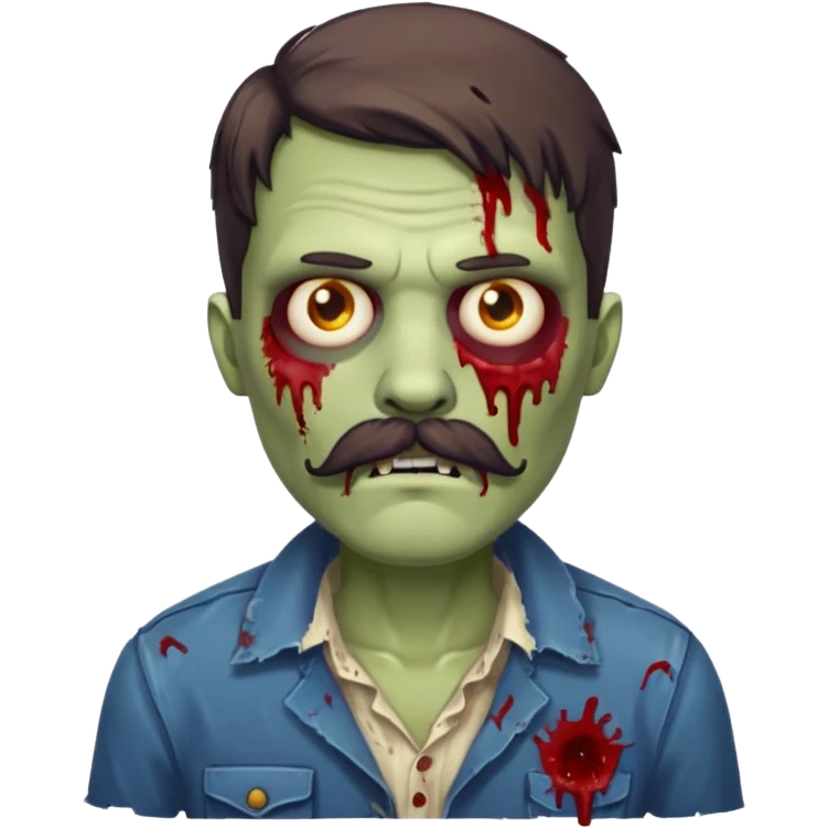 zombie with mustache emoji