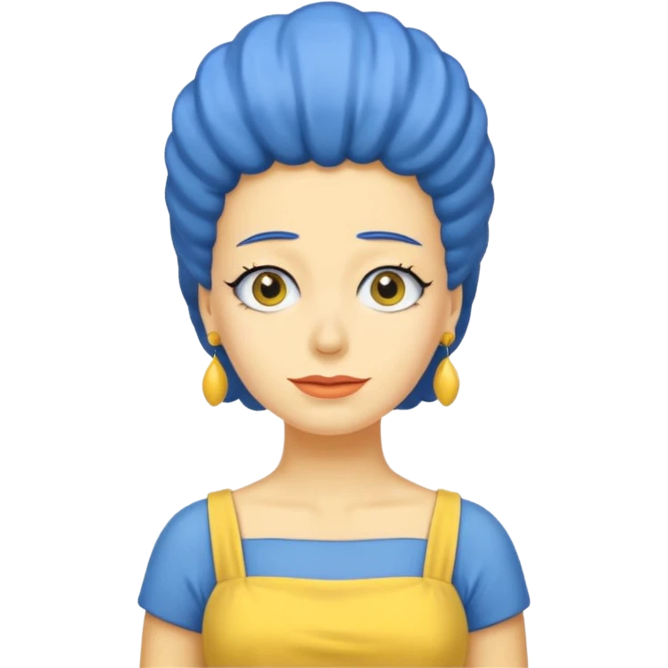 Marge Simpson with dress yellow emoji