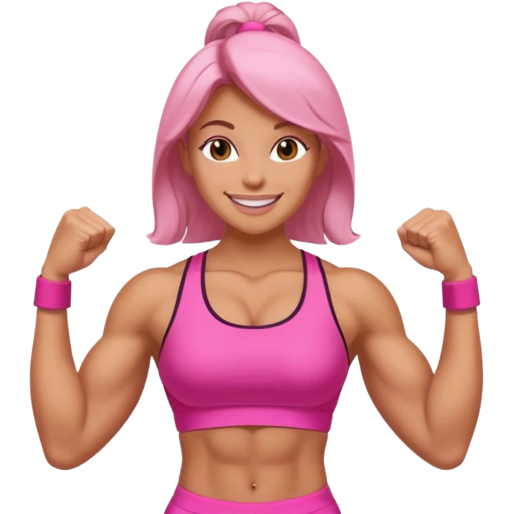 women in pink show biceps emoji emoji