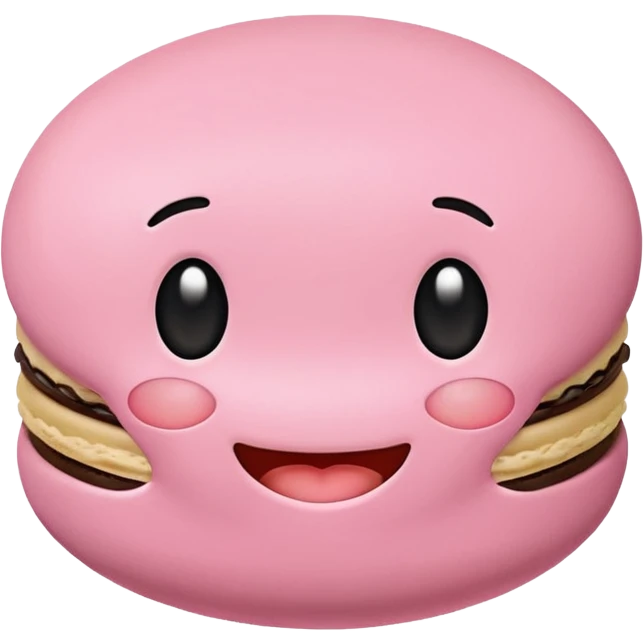 Macaroon with cute face emoji