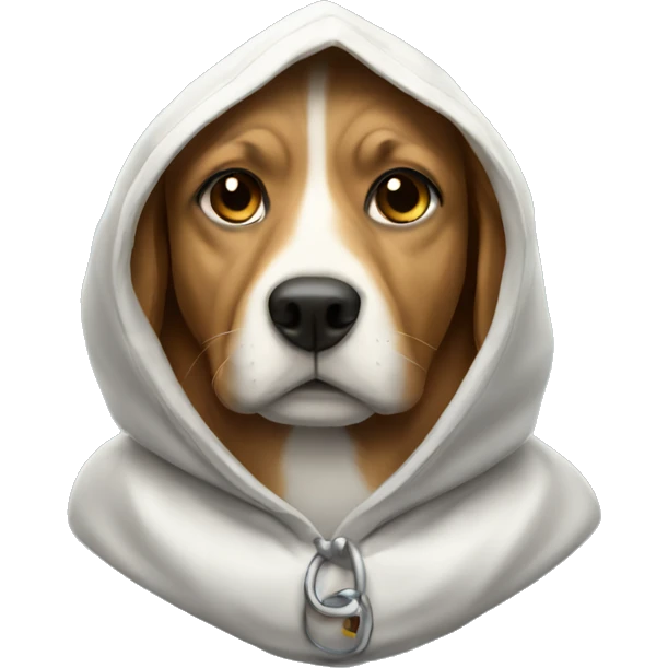 Dog wearing a hooding emoji