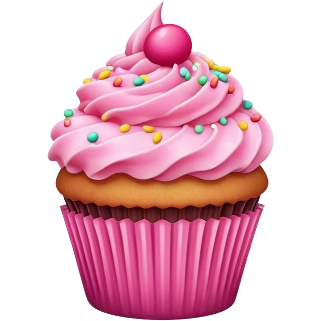 cupcake with pink icing emoji