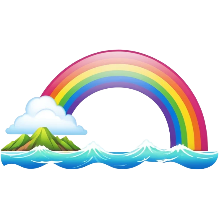 Hawaiian rainbow scenery emoji