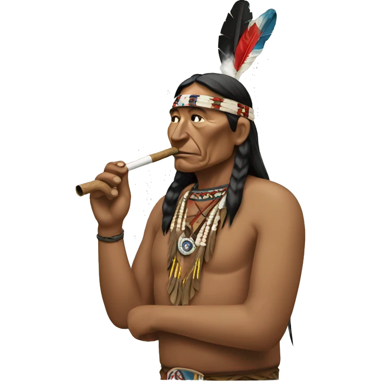 Native American Indiana smoking peace pipe emoji