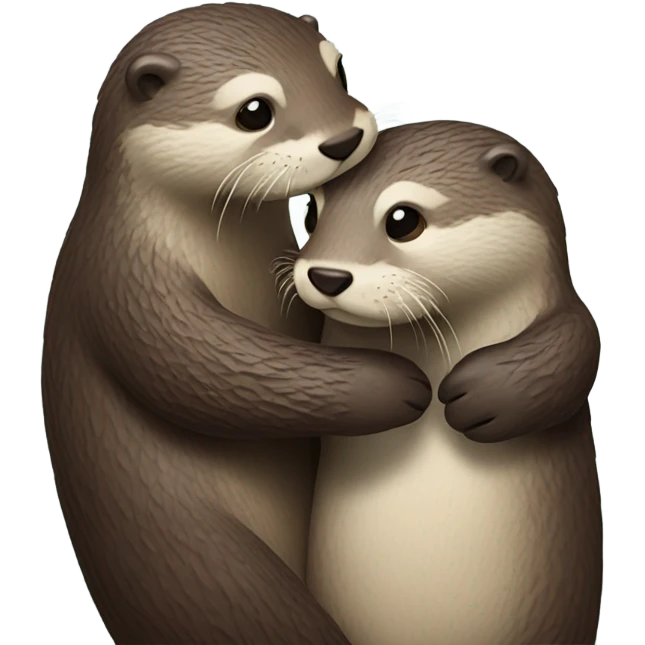 An Otter Couple hugging each other emoji