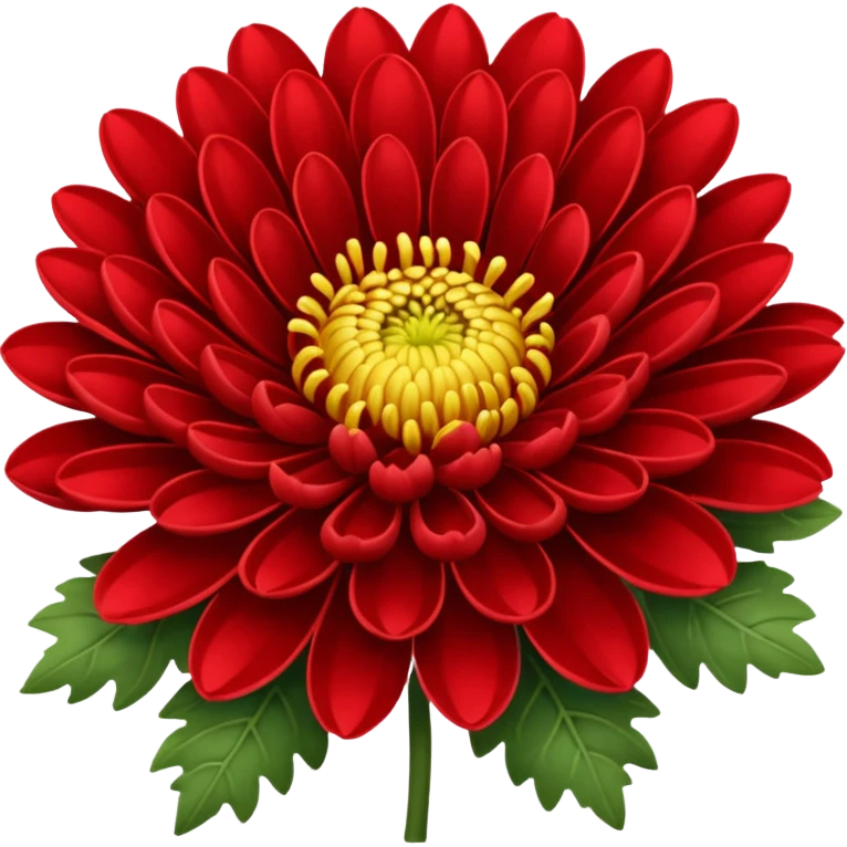 chrysanthemum flower full red emoji