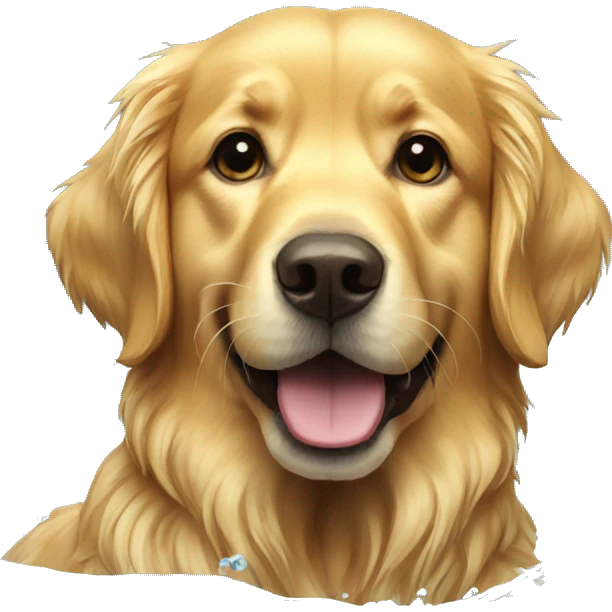 golden retriever dog in water emoji