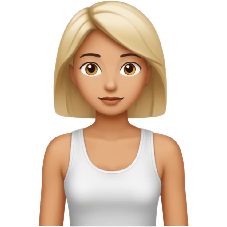 Adult woman, wearing a sleeveless tank top, potrait
 emoji
