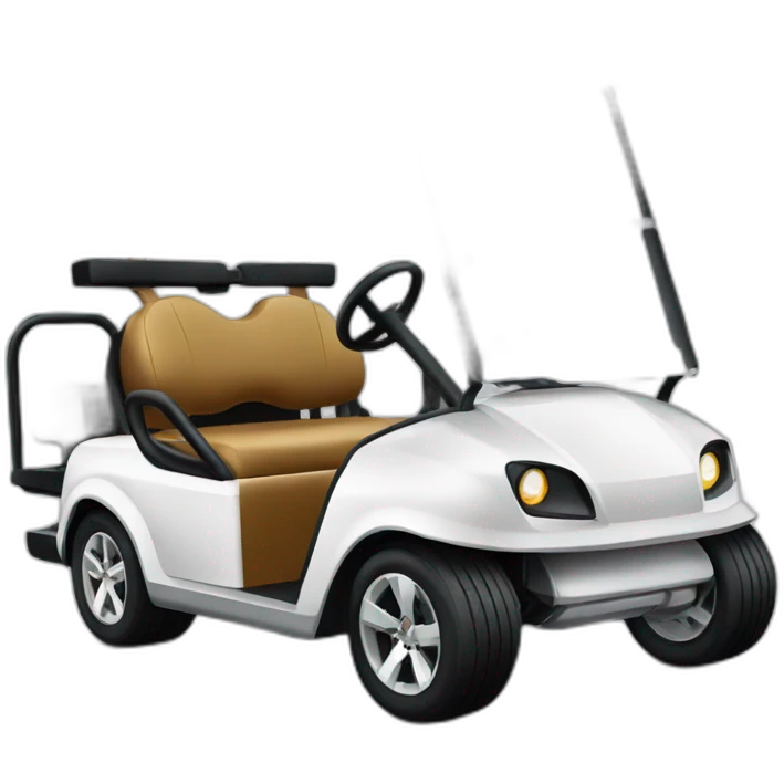 Golf cart with a supercharged v 8 emoji
