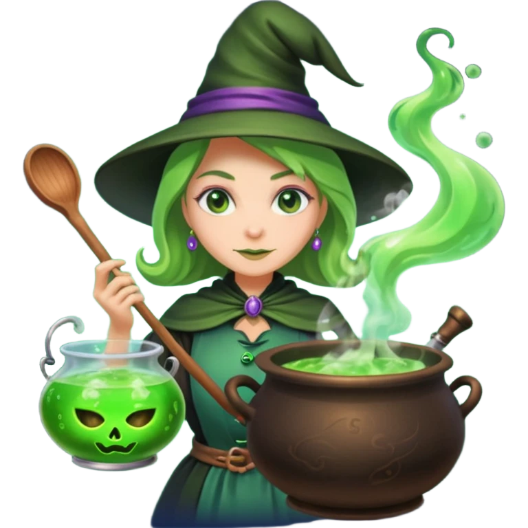 green witch cooking potion emoji