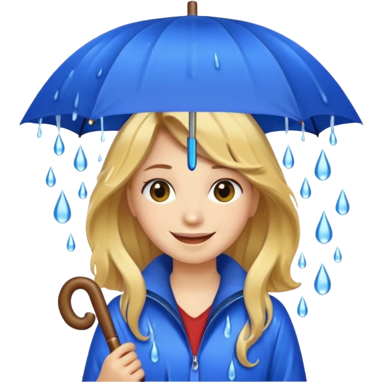 People getting wet (umbrella, dripping hair) emoji