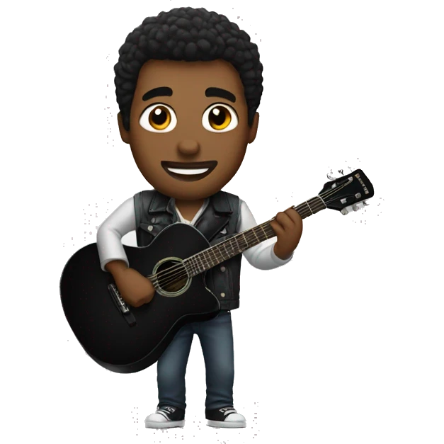 american man with black guitar emoji