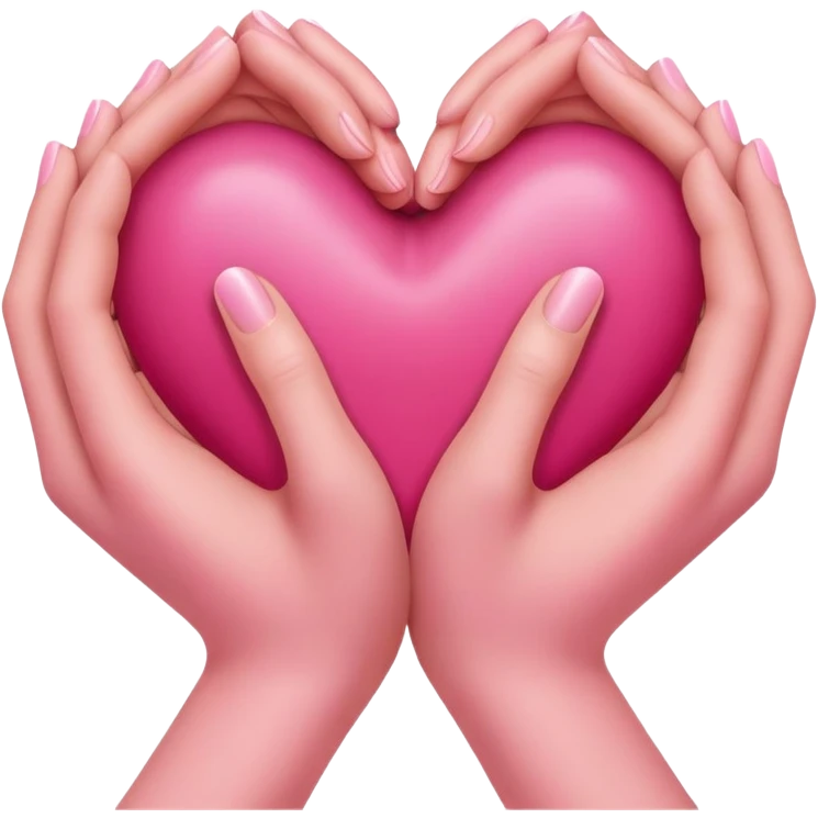 Pink heart hands  emoji