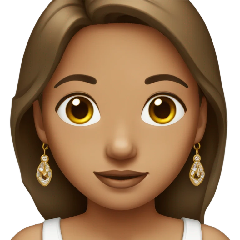 girl with brown hair jewelry emoji
