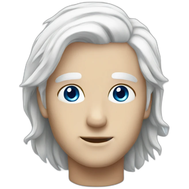 White hair, blue eyes emoji