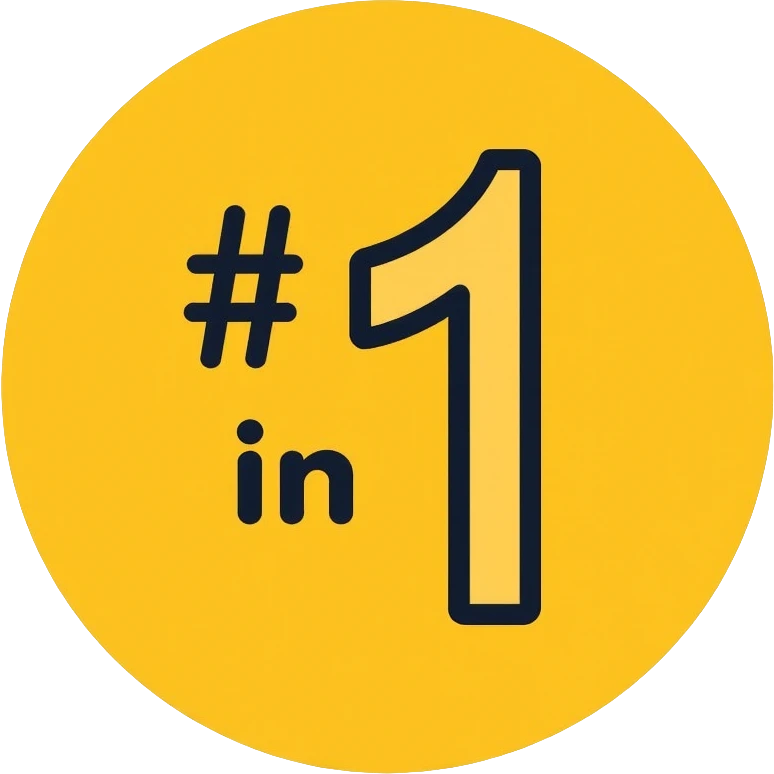 Number 1 on a yellow volumetric background emoji