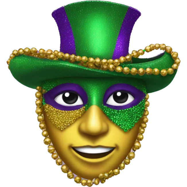 Realistic isolated mardi gras beads emoji