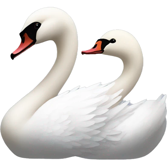 Black swan and white swan emoji