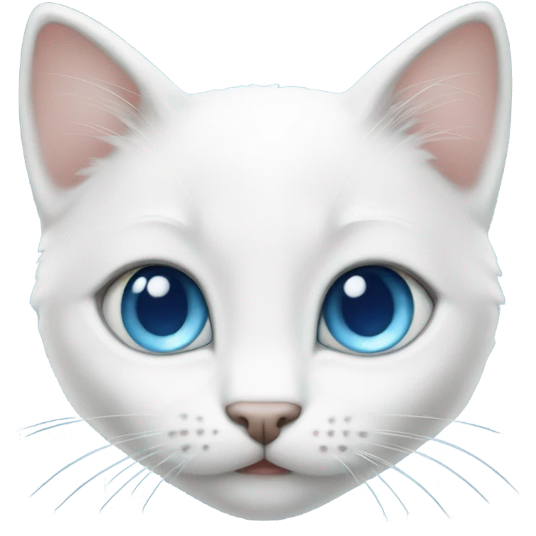 White kitten with blue eyes  emoji