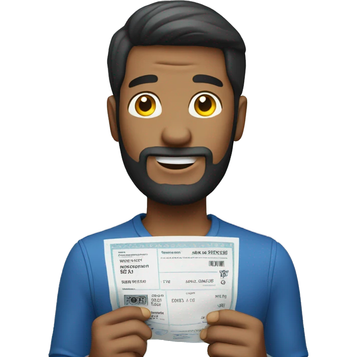 Man holding a receipt  emoji