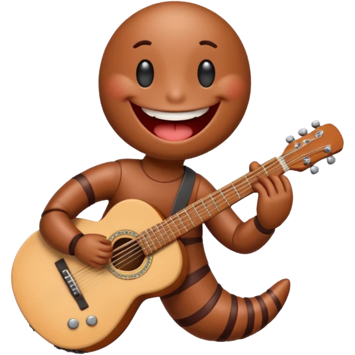 Earthworm playing guitar emoji