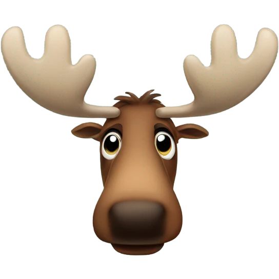 A moose covering his nose from a bad smell emoji