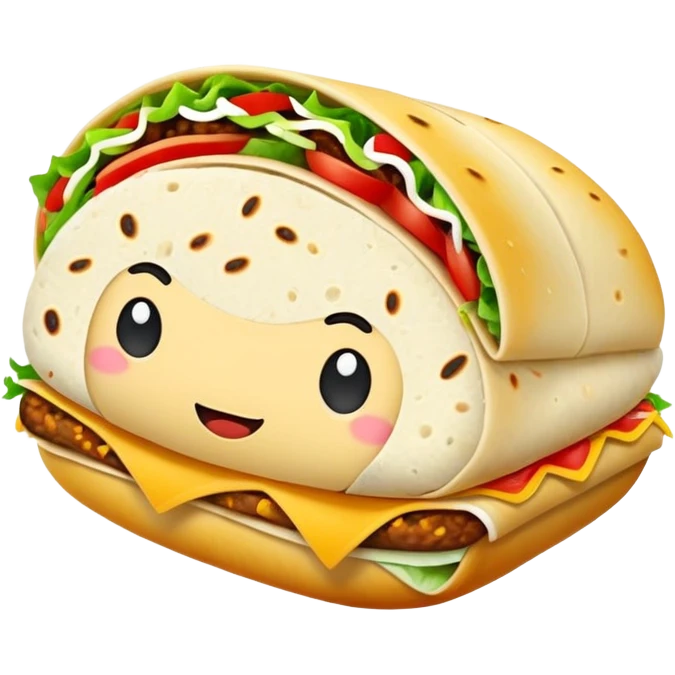sandwich wearing a burrito emoji
