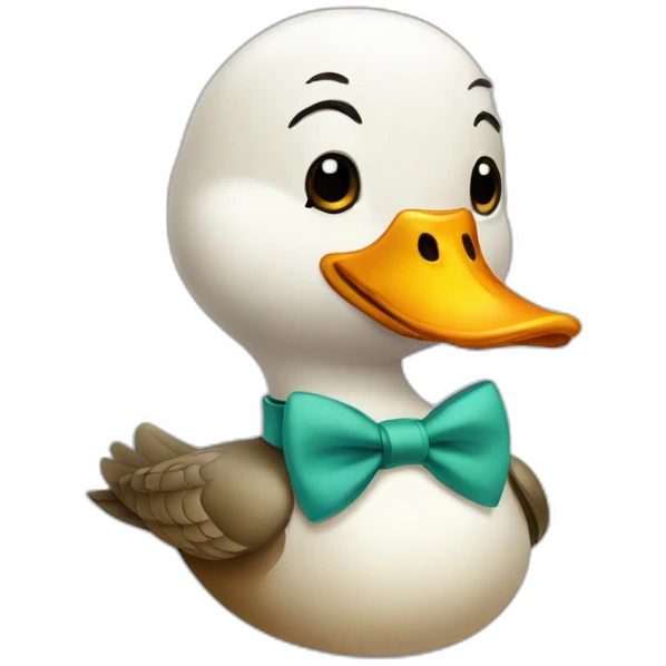 Duck with a bow tie emoji