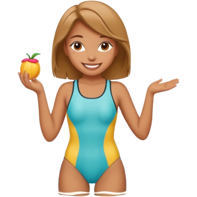 A cartoon girl in swimsuit emoji