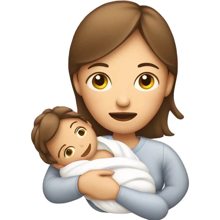 A mum holding her newborn baby emoji