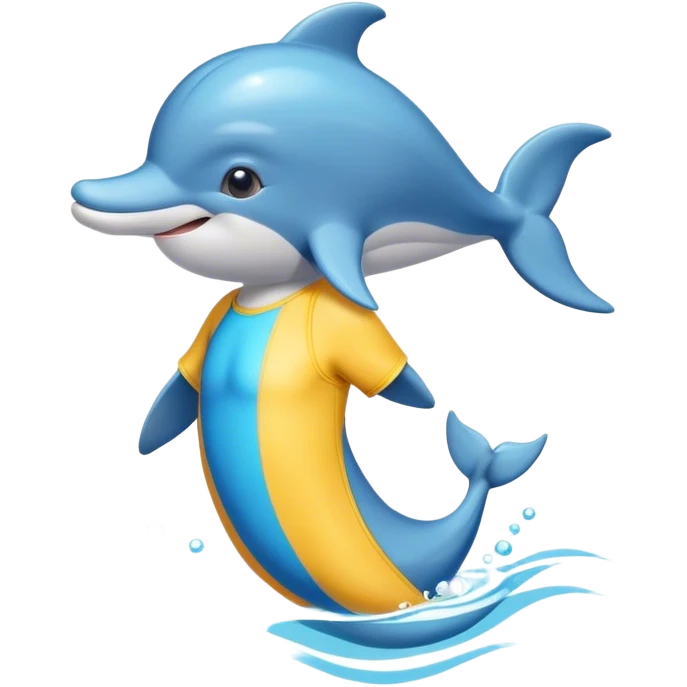 Dolphin wearing swimming costume emoji