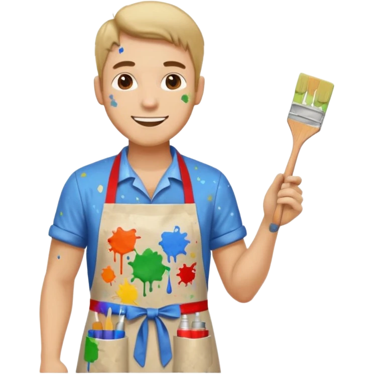 happy man painting a picture full body emoji