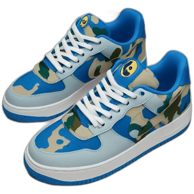 Bape sneakers camo blue emoji