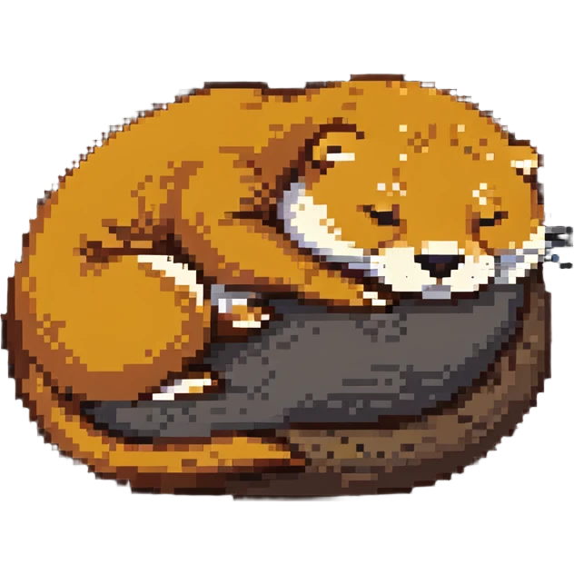 sleeping otter curled up emoji