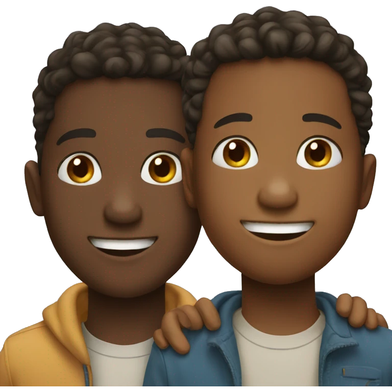 two boys smiling together emoji