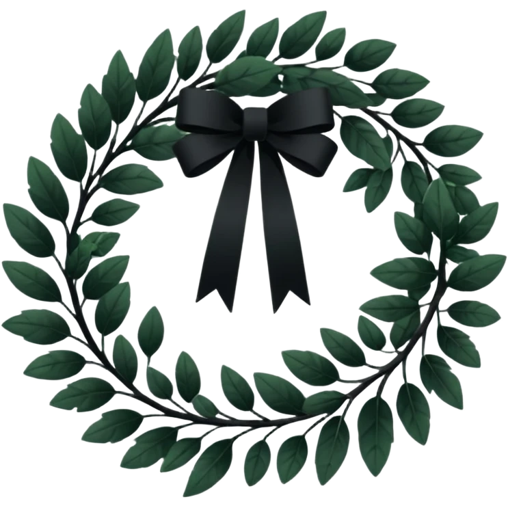 black funeral wreath; no light colors. emoji