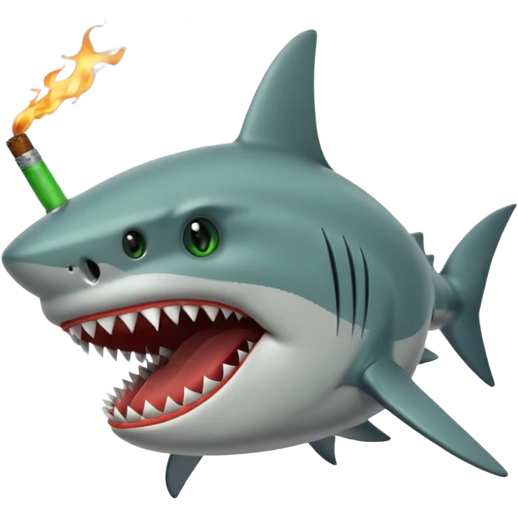Shark face with a blunt in its mouth emoji
